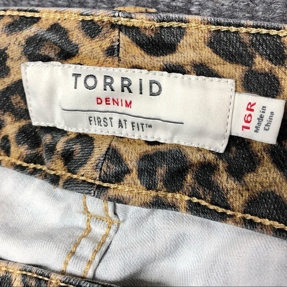 Torrid leopard print jeggings stretchy 16 - Picture 7 of 10